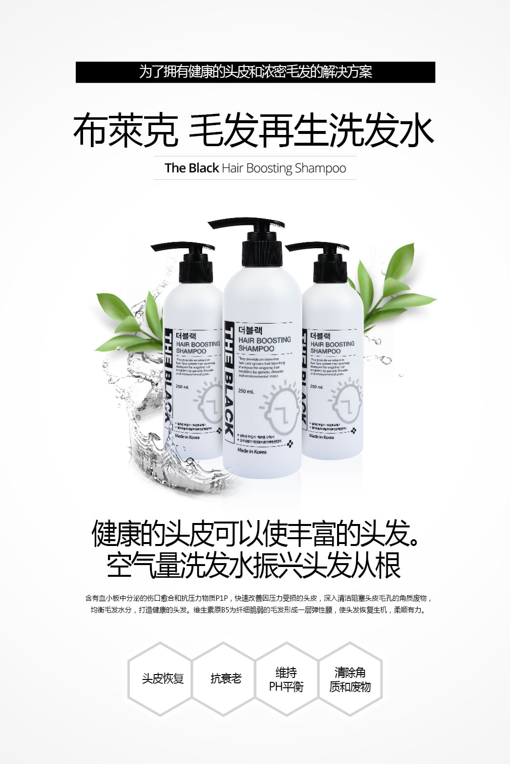 布萊克 毛发再生洗发水 250ml/韩国原装正品/韩国直邮 1